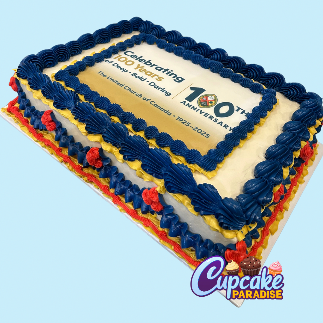Branded Vintage Rectangle Logo Slab Cake