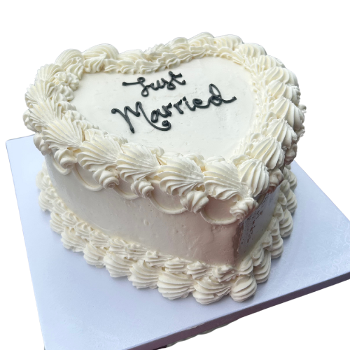 Just Married Heart Cake