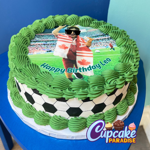 Soccer Themed Photo Cake