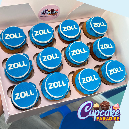 Branded Logo Mini cupcakes -24 pack Custom Color